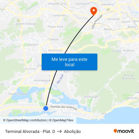 Terminal Alvorada - Plat. D to Abolição map