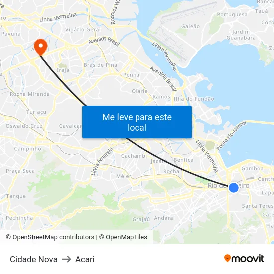 Cidade Nova to Acari map