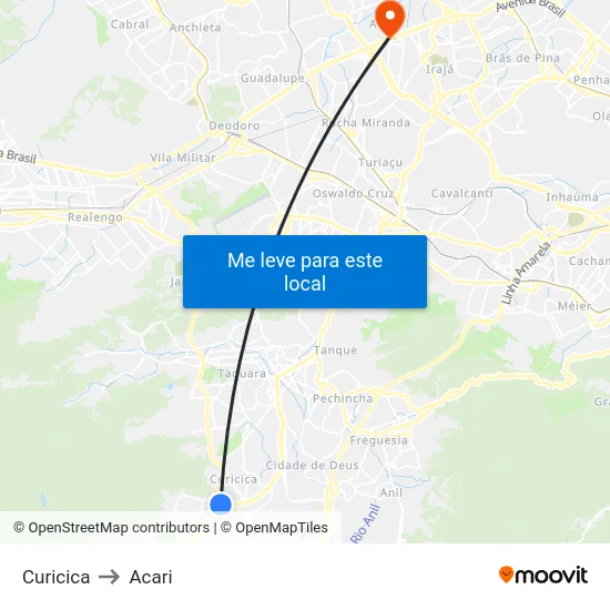 Curicica to Acari map
