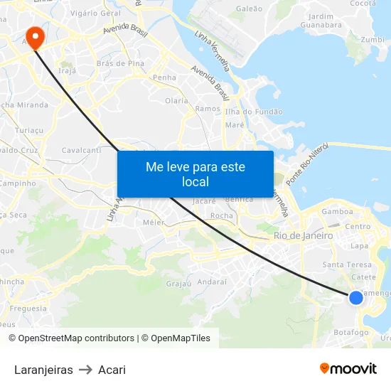Laranjeiras to Acari map