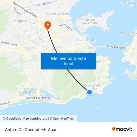 Antero De Quental to Acari map