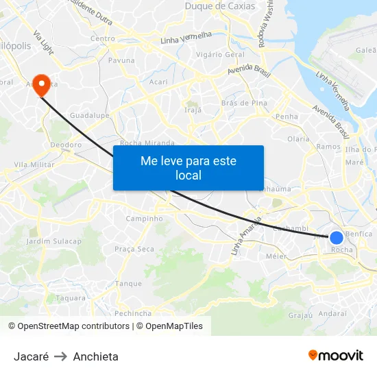 Jacaré to Anchieta map