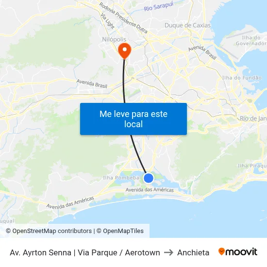 Av. Ayrton Senna | Via Parque / Aerotown to Anchieta map