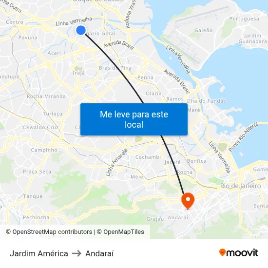Jardim América to Andaraí map