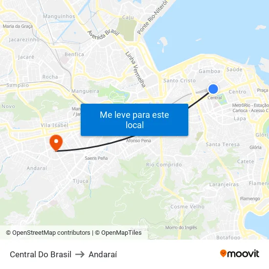Central Do Brasil to Andaraí map