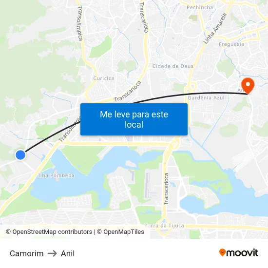 Camorim to Anil map