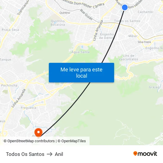 Todos Os Santos to Anil map