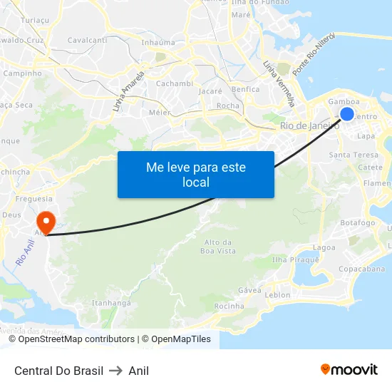 Central Do Brasil to Anil map