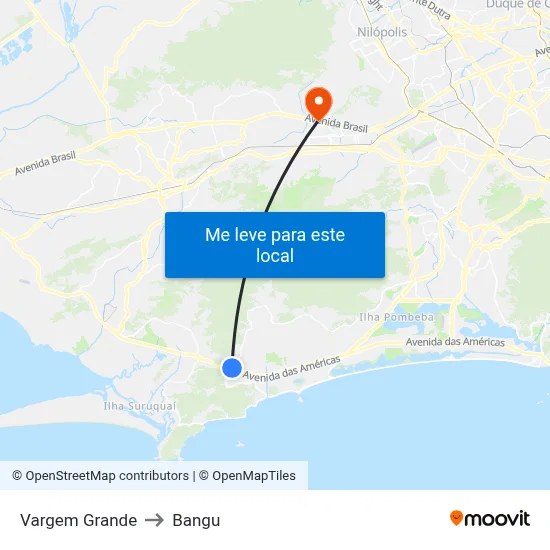 Vargem Grande to Bangu map