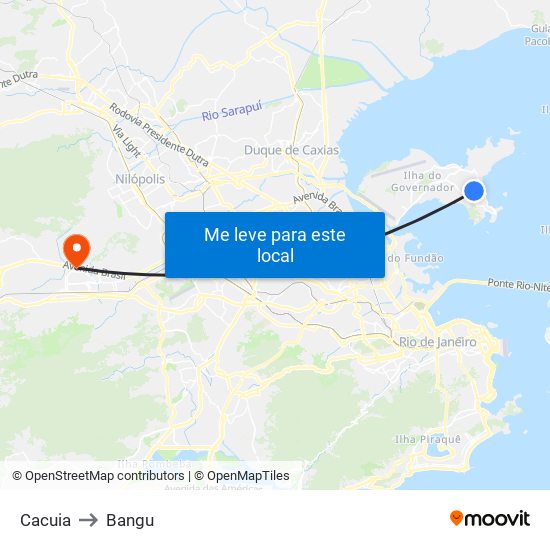 Cacuia to Bangu map