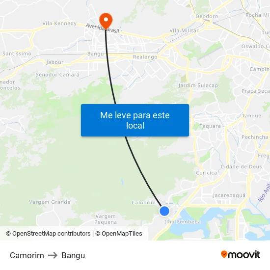 Camorim to Bangu map