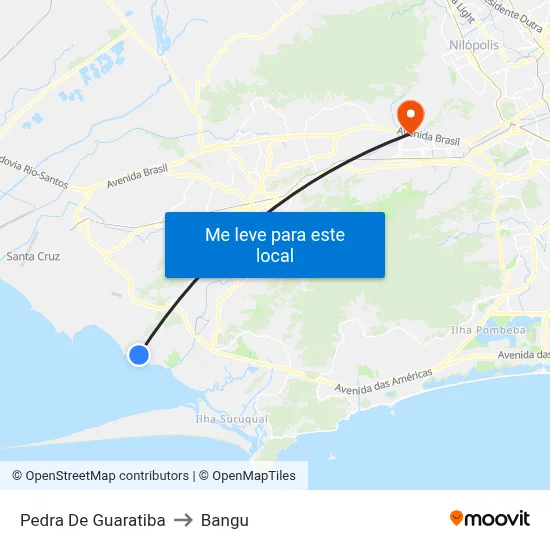 Pedra De Guaratiba to Bangu map