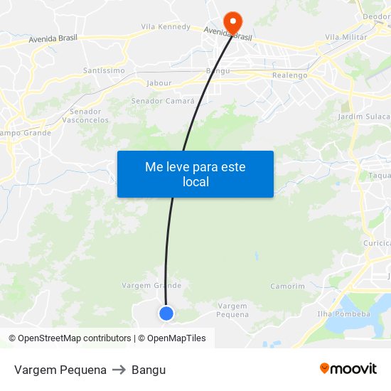 Vargem Pequena to Bangu map