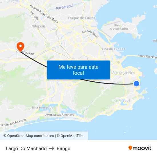 Largo Do Machado to Bangu map