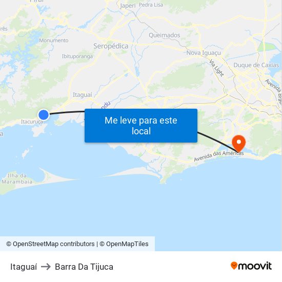 Itaguaí to Barra Da Tijuca map