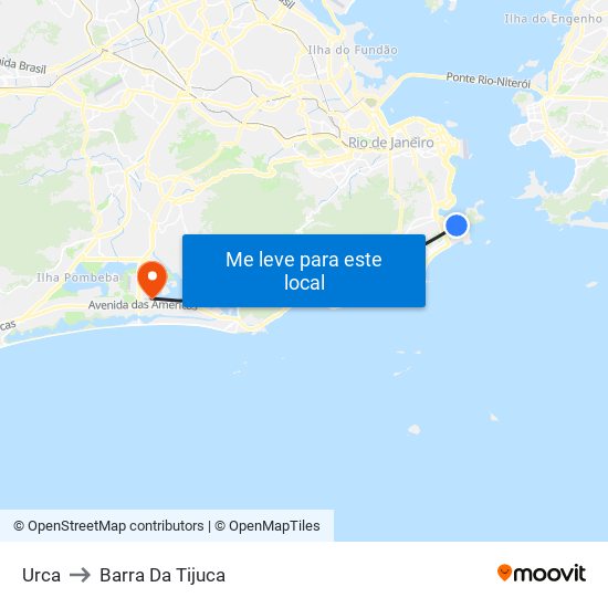 Urca to Barra Da Tijuca map