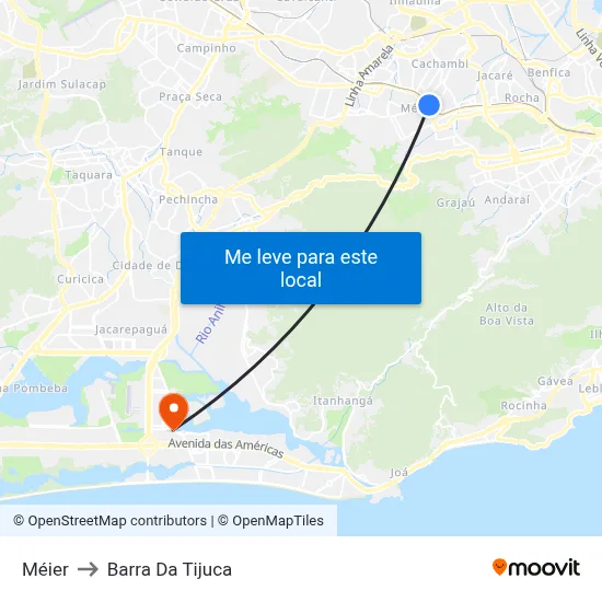 Méier to Barra Da Tijuca map