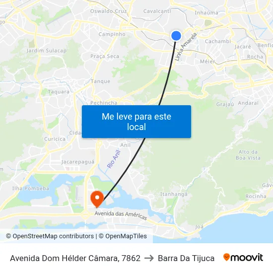 Avenida Dom Hélder Câmara, 7862 to Barra Da Tijuca map