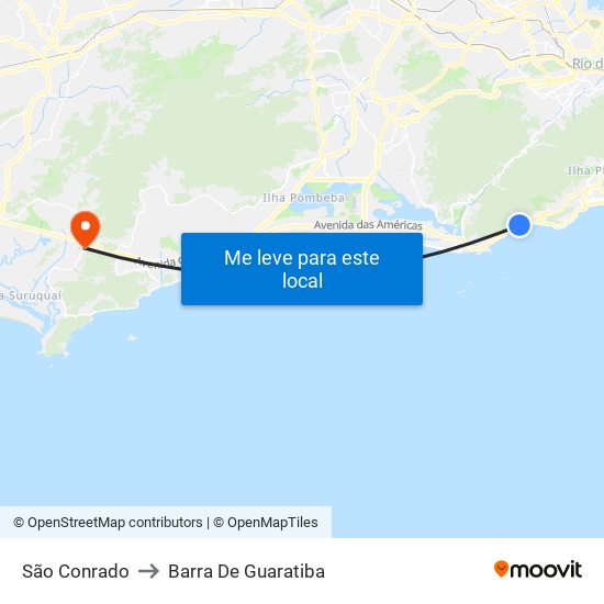 São Conrado to Barra De Guaratiba map