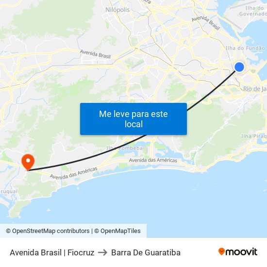 Avenida Brasil | Fiocruz to Barra De Guaratiba map