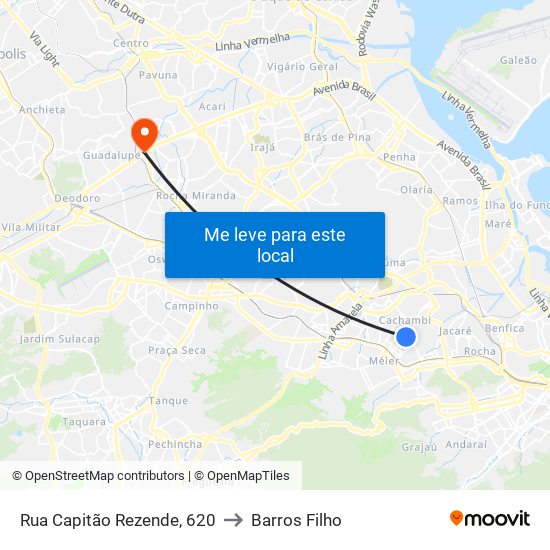 Rua Capitão Rezende, 620 to Barros Filho map