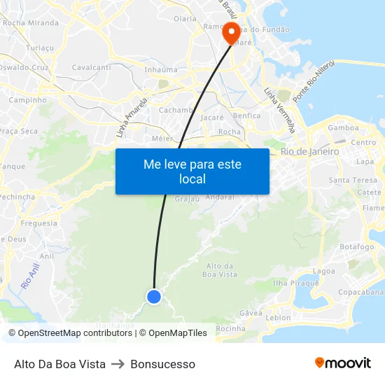 Alto Da Boa Vista to Bonsucesso map