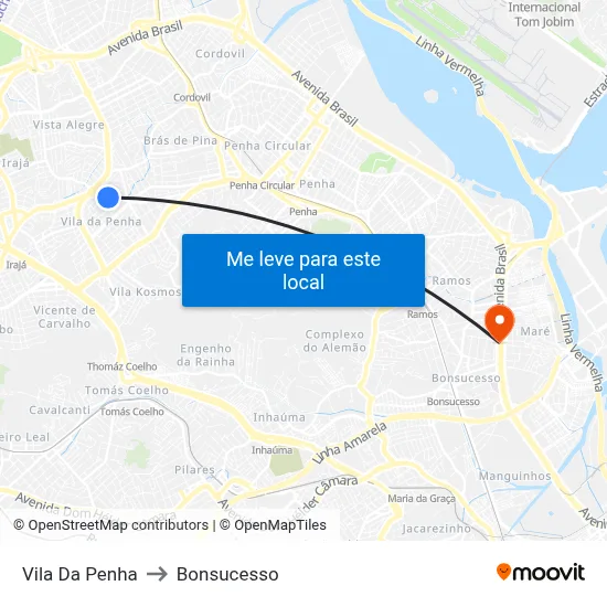Vila Da Penha to Bonsucesso map