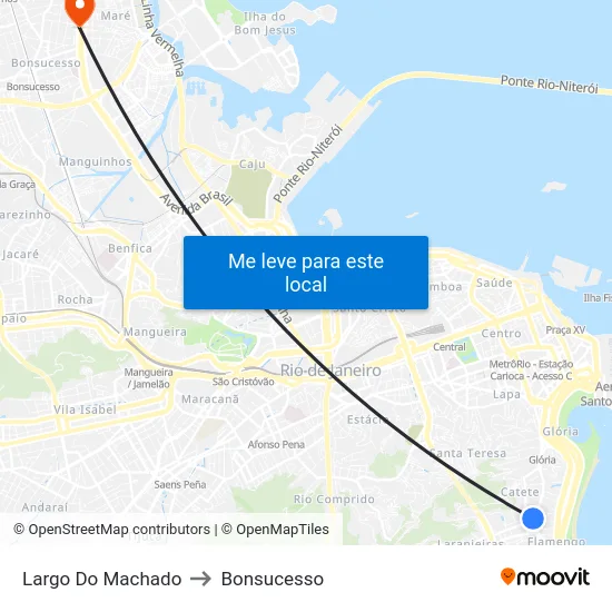 Largo Do Machado to Bonsucesso map