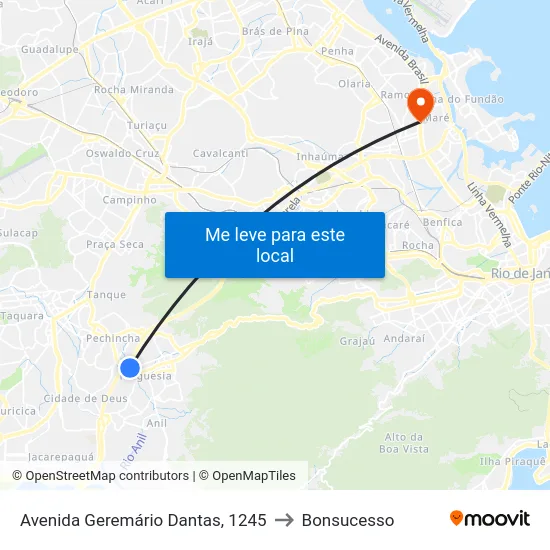 Avenida Geremário Dantas, 1245 to Bonsucesso map