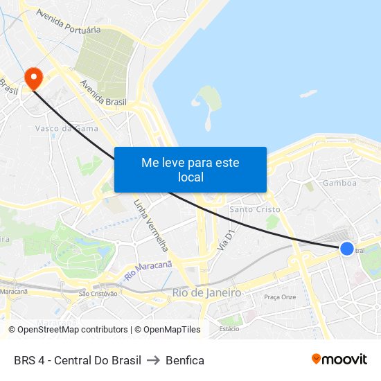 BRS 4 - Central Do Brasil to Benfica map