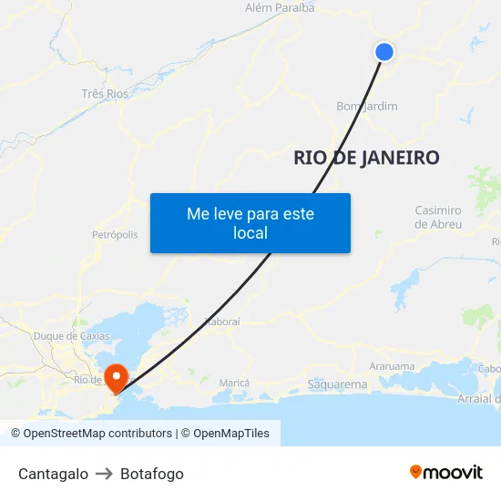 Cantagalo to Botafogo map