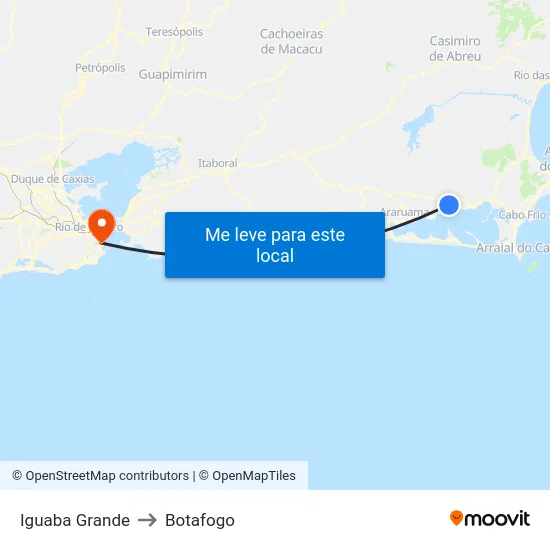 Iguaba Grande to Botafogo map
