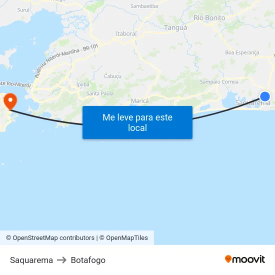 Saquarema to Botafogo map