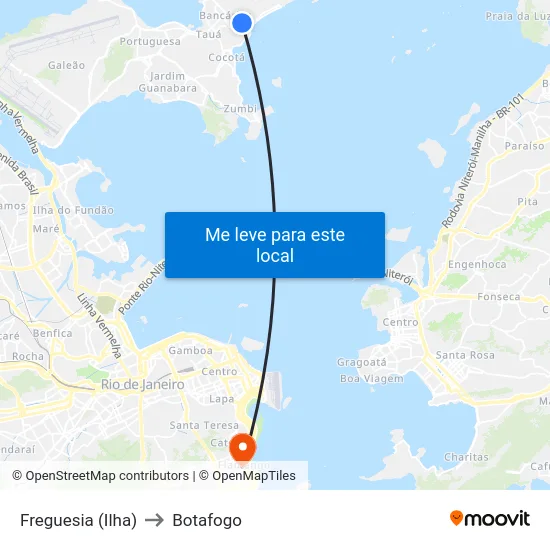 Freguesia (Ilha) to Botafogo map