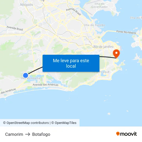 Camorim to Botafogo map