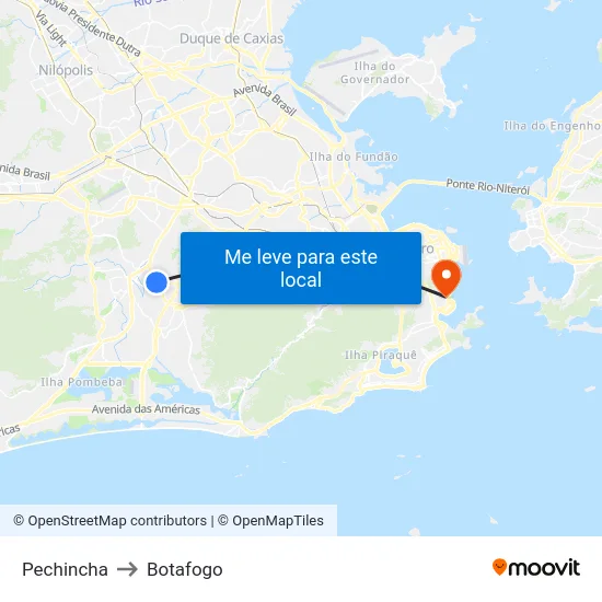 Pechincha to Botafogo map