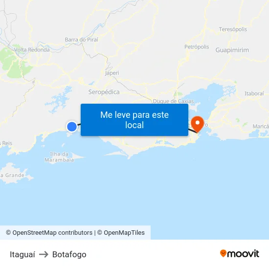 Itaguaí to Botafogo map