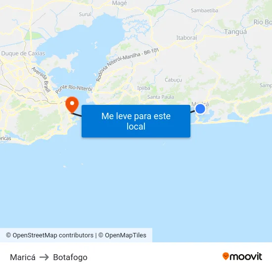 Maricá to Botafogo map