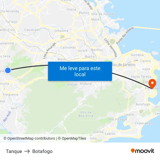 Tanque to Botafogo map