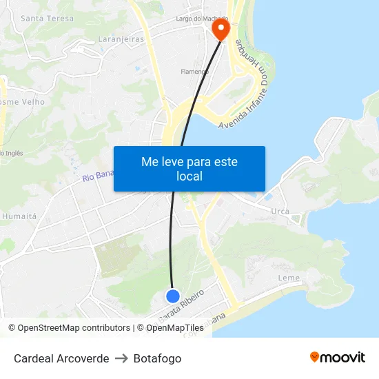 Cardeal Arcoverde to Botafogo map