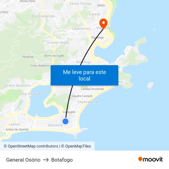 General Osório to Botafogo map