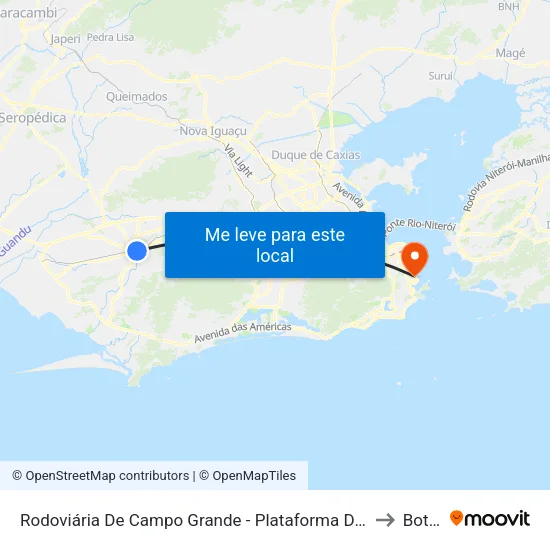 Rodoviária De Campo Grande - Plataforma D (Campo Grande E Jabour - Executivo) to Botafogo map