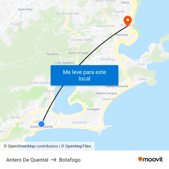 Antero De Quental to Botafogo map