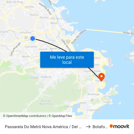 Passarela Do Metrô Nova América / Del Castilho to Botafogo map