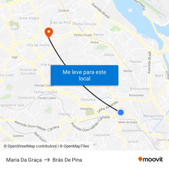 Maria Da Graça to Brás De Pina map