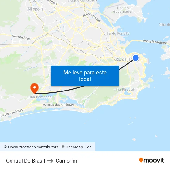 Central Do Brasil to Camorim map