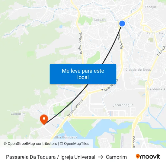 Passarela Da Taquara / Igreja Universal to Camorim map