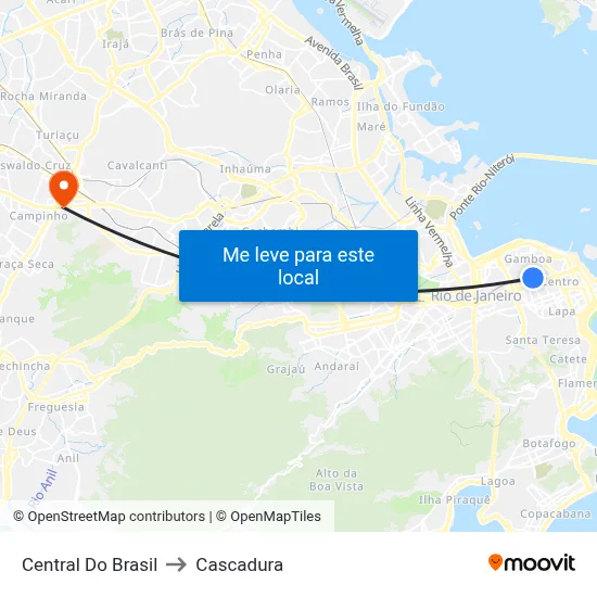 Central Do Brasil to Cascadura map