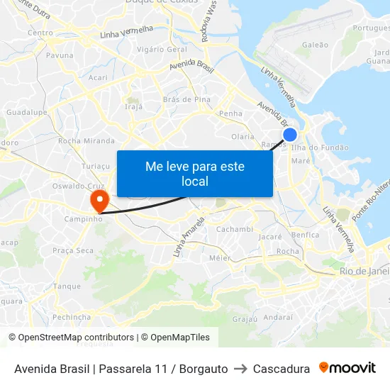 Avenida Brasil | Passarela 11 / Borgauto to Cascadura map