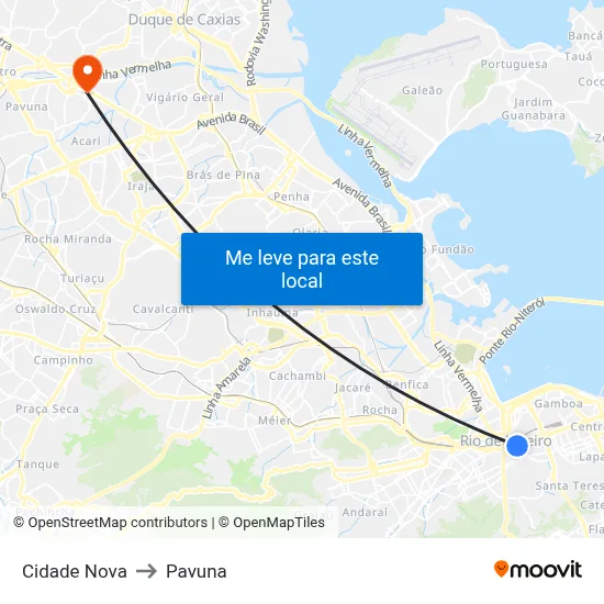 Cidade Nova to Pavuna map